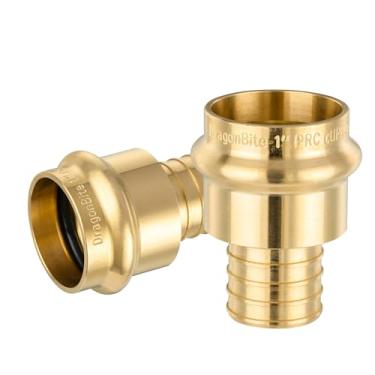 Imagem de (pacote com 2) adaptadores de latão de acoplamento de crimpagem PEX 2,5 cm EFIELD para conexão de tubos de cobre e Pex, latão LF