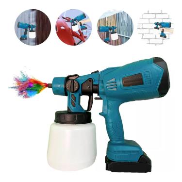 Imagem de Pistola de Pintura e Pulverizadora Portátil 21V com Capacidade de 1000ml e Jato Ajustável - Inclui 2 Baterias de Lítio, 3 Bicos e Acessórios