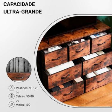 Imagem de Cômoda Organizadora Com 7 Gavetas Ddc-038 Cor Madeira Decoteam
