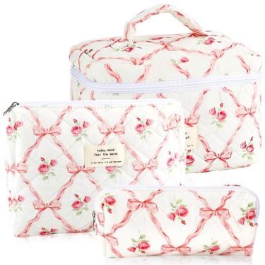 Imagem de Conjunto de Bolsa de Maquiagem URSKYTOUS - Algodão Acolchoado para Mul