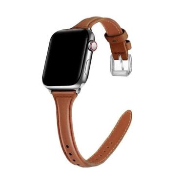 Imagem de Pulseira Couro Slim Compatível com Apple Watch - Baú do Viking, Marrom