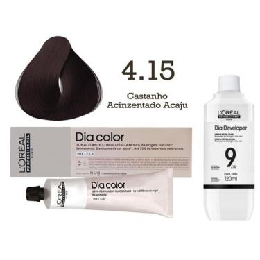 Imagem de Tonalizante Dia Color 4.15 Castanho Acinzentado Acaju + Emulsão Revela