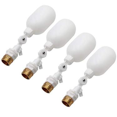 Imagem de Pacote com 4 válvula flutuante de 1,2 polegada mini válvula de esfera flutuante com filtro de braço ajustável, kit de válvula de flutuação para tanque de água, aquicultura, tanque de água, reservatório