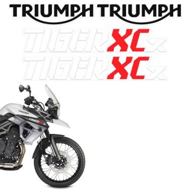 Imagem de Kit Adesivos Moto Triumph Tiger 800 Xcx Preto Faixas Tanque - SPORTINO