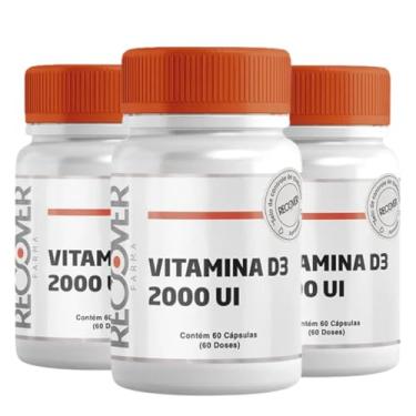 Imagem de Kit com 3 unidades de Vitamina D3 2.000 Ui - 60 Cápsulas - Recover Farma