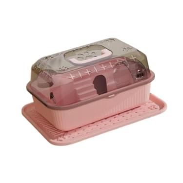 Imagem de Gralara Hamster House Pequenos Animais Casos de saída Hedgehog House Habitat Hamster Viagem CAGA de PETOS Pequenos Tocam cabana para ratos Gerbils, Rosa