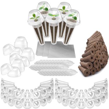 Imagem de Fungiworks Kit de cápsulas hidropônicas de 202 peças para AeroGarden, sistema de cultivo hidropônico de jardim iDOO, kit de vagens de sementes de jardinagem aero, inclui 50 esponjas de cultivo, 50