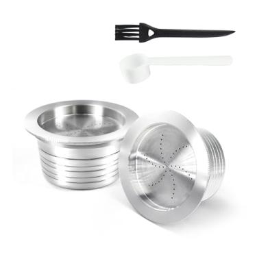 Imagem de JOYSOG Cápsulas de café expresso reutilizáveis de aço inoxidável para cápsulas recarregáveis azuis Lavazza cápsulas de café reutilizáveis