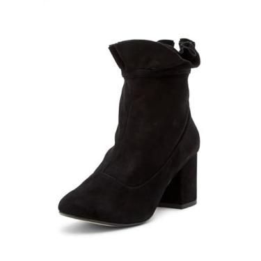 Imagem de Cecelia New York Mackie Black Suede Block Heel Ruffle Ankle Boot (6)