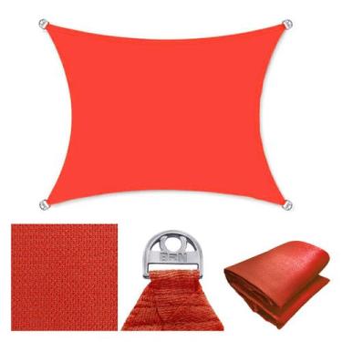 Imagem de Tela Toldo Sombreamento 90% Cor Vermelho Cobertura Decorativa 2x2 Metr