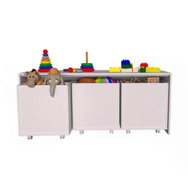 Imagem de Mesa E Organizador De Brinquedos 100% Mdf Caixas Baús