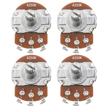 Imagem de DIAO79NI Potenciômetro de guitarra de eixo dividido de 18 mm A250K – Controle de volume/tom, para Squier/Epiphone/Ibanez (conjunto de 4)