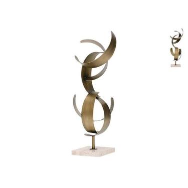 Imagem de Escultura Decorativa Abstrata Moderna Em Metal E Pedra Grande - Casa H
