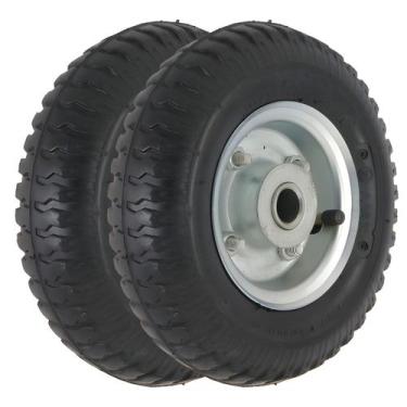 Imagem de Roda Pneumática 4PR 250x4 Aro Alumínio Sem Rolamento - Kit 2 unidades 