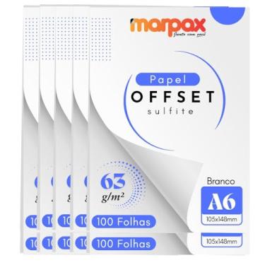 Imagem de Papel Offset 63g A6 105x148mm Branco Liso Marpax 1000fls