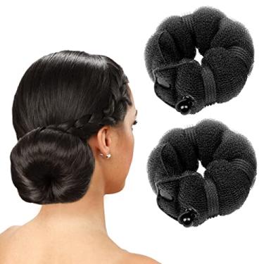 Imagem de Goldrose Beauty Magic Hair Styling Buns – 2 peças Perfect Donut Chignon Bun Maker Clip Hair Modelador de Cabelo Acessório 2 Pequeno (Preto)