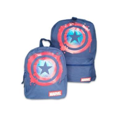 Imagem de Mochila Escolar G Capitão América + Mochila P Herói Marvel - Dermiwil
