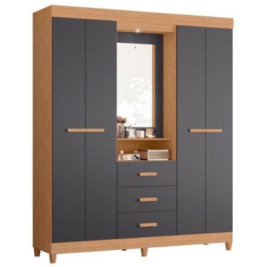 Imagem de Guarda Roupa Ágata 4 Portas Freijó/Titanium - ABZ - Albatroz