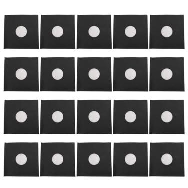Imagem de 20pcs Preto Fosco de 350gsm de Papelão Grosso de Mangas Com Orifício Central para Registro de Vinil de 12 Polegadas, Caixa de Armazenamento de Arquivo para Registro de Vinil LP,