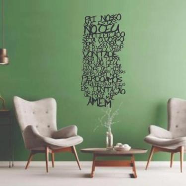 Imagem de Adesivo  Preto Pai Nosso 60x30cm Gospel Design Interiores Igreja