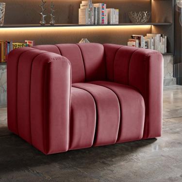 Imagem de Poltrona Mona Decorativa Retrô Moderna Sala de Estar Bordô