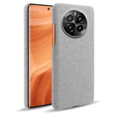 Imagem de Capa para OPPO Realme GT5 PRO,Capa desenhada em lona,Case Protetora Ultrafina com Empunhadura Macia,Design em Tecido Antichoque e Antiarranhões-Light gray