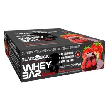 Imagem de Barra De Proteina Gourmet Black Skull Zero Lactose C/12und de 45g cada