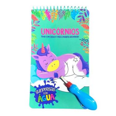 Imagem de Livro Infantil Unicórnios Surpresas com Água +Pincel Mágica - todolivr