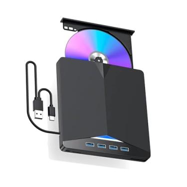 Imagem de Gravador externo de CD DVD Drive Player para laptop, desktop, unidade externa de CD DVD 7 em 1, USB 3.0, DVD e CD-ROM +/-RW Disc Drive Player