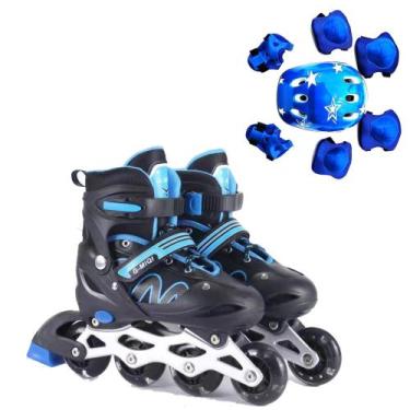 Imagem de Patins Roller Infantil Menina Ajustável Criança Inline Menino De 4 Rod