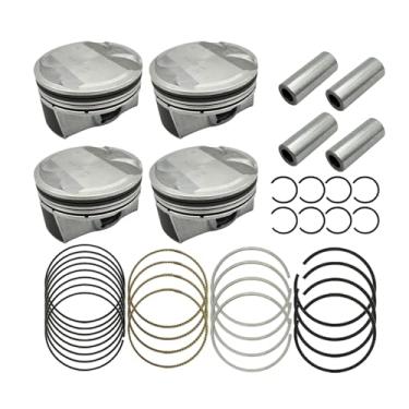 Imagem de BuliBoao Kit de anéis de encaixe de pistão e pino de pistão do motor padrão serve para Hyundai Kona 2.0L L4 2018-2019, Veloster 2.0L L4 2019, Elantra 2.0L L4 2017-2018 23041-2E800, 230402E601