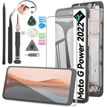 Imagem de YWLRONG Tela LCD de substituição para Motorola Moto G Power 2022 Touch LCD Display digitalizador para Moto G Power 2022 com kit (preto com moldura)