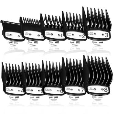 Imagem de Kit de Pentes Guia para Máquina de Corte, 10 Peças, 1,5mm a 25mm, com Trava de Metal, Preto