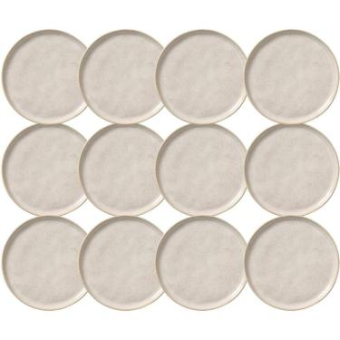 Imagem de Jogo 12 Pratos de Sobremesa Porto Brasil 21cm Cerâmica Off White Mousse Petit Gâteau Brownie