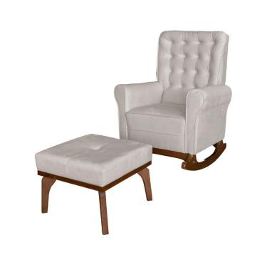 Imagem de Cadeira Poltrona De Amamentação E Balanço Páris C- Puff Off White