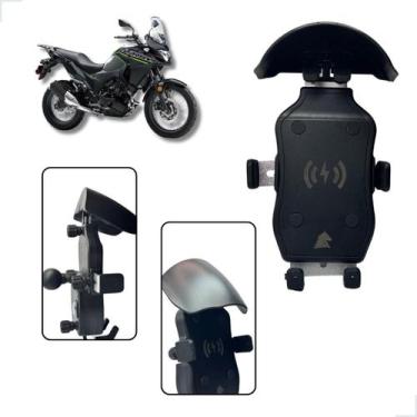 Imagem de Suporte De Celular Para Motos Com Carregador USB E Indução Versys 300 