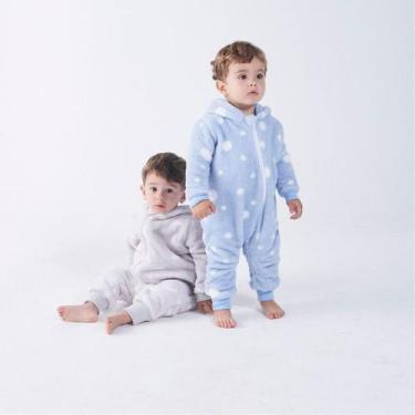 Imagem de Macacão para Bebê Soft Fleece com Zíper Inverno Baby Joy, G (6 a 9 mes