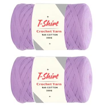 Imagem de Art of Yarn Pacote com 2 camisetas de fios %60 algodão para crochê, tricô, macio% 40% tecido de poliéster, camiseta para iniciantes 500 g, porta-copos de 200 metros, sacos perfeitos, cestos