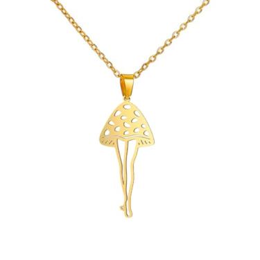 Imagem de LittleFathand 2 peças, colar com pingente de cogumelo, Best Friends, BFF, colar gargantilha de perna para mulheres, homens, joias de Ação de Graças, presente, Aço inoxidável, Sem Pedra Preciosa