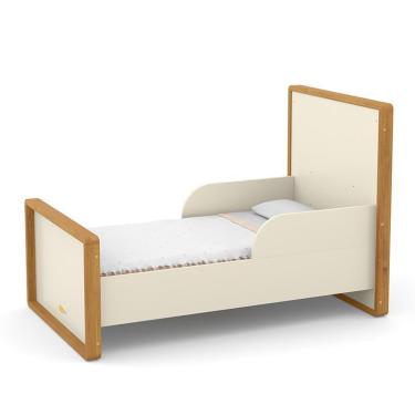 Imagem de Dormitório Tutto New 2 Portas, Cômoda 4 Gavetas e Berço com Colchão D18 - Matic Móveis Off White/Freijó