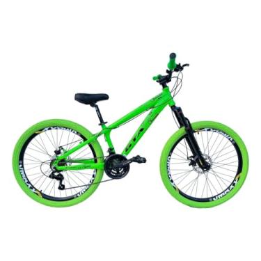 Imagem de Bicicleta 26 Gta Rebel Freeride Downhill 21v Rodas Vmaxx Freio a Disco Pneu Flame (Verde)