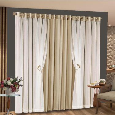 Imagem de Cortina Bariloche Fendi 5,40m x 2,70m altura - Varão até 4m