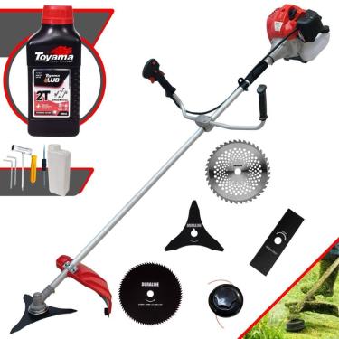 Imagem de Roçadeira À Gasolina Anmax CG430-P Multifuncional 43cc 2HP Com 5 Opções de Cortes, Carretel e Kit 4 Facas  + ÓLEO TOYAMA FG50 2 TEMPOS
