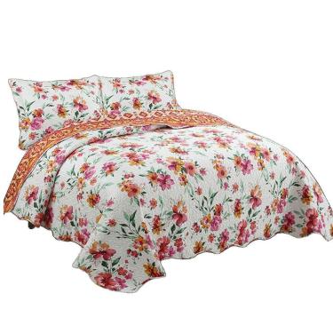 Imagem de Kit Cobre Leito Colcha King Boutik Dupla Face - Lilian - 100% Poliéster