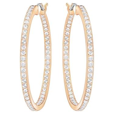Imagem de Swarovski Brincos de argola Sommerset, branco, banhado a ouro rosa, tamanho único, latão cristal, cristais, One Size, Latão cristal, Cristais