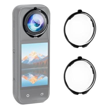 Imagem de Yaslayp Capa protetora de proteção de lente para Insta360 X5,9H dureza, protetor de lente à prova d'água e anti-arranhões com design de encaixe para acessórios de câmera de ação Insta360 X5 (vidro