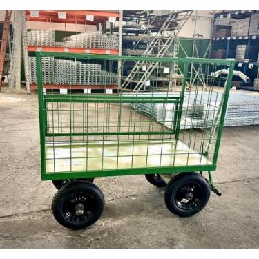 Imagem de Carro Plataforma Fechado Em Tela 1000x600mm Capacid. 300kg - Made in B