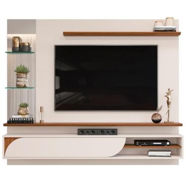 Imagem de Painel Suspenso 60 Pol 180 Cm Ravi Off White Freijó Dj Moveis Off White Freijo