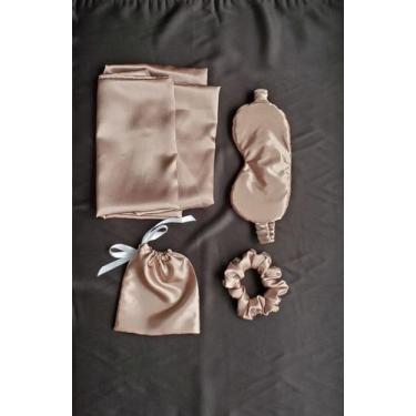 Imagem de Kit 3 peças Crepe de Seda Mascara de Dormir, Xuxinha e Fronha + Brinde