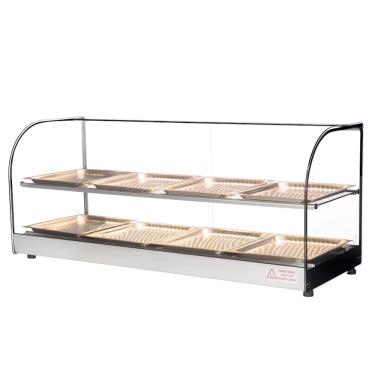 Imagem de Estufa Vitrine Salgados Curva Dupla Com LED 8 Bandejas Inox Clio Tita